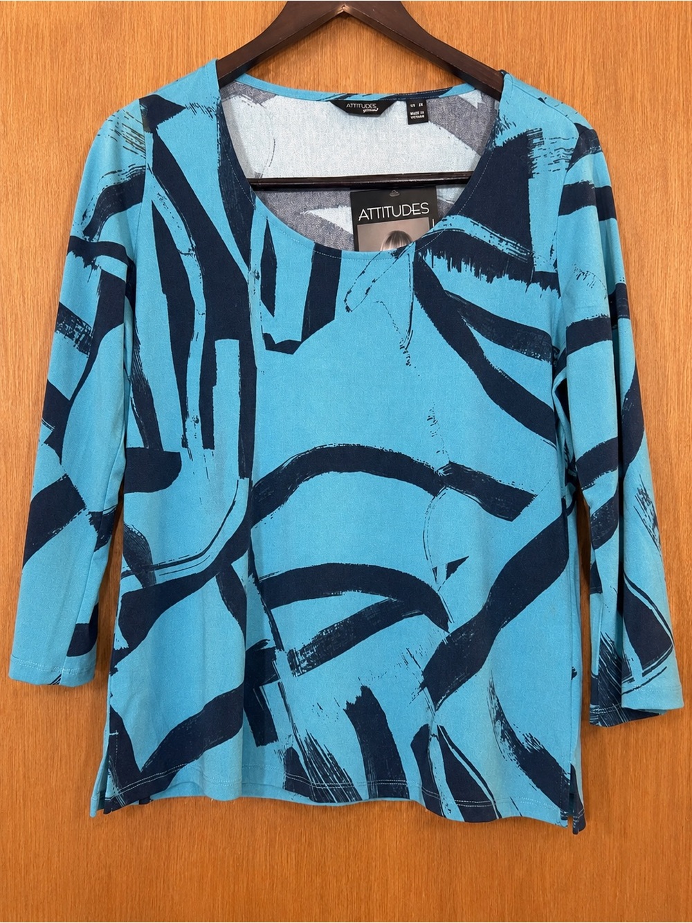 Women with Control Printed Moss Crepe Top XS NWT A715573